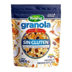 Toning Granola Sin Gluten Estilo Artesanal Sabor Coco 450 g