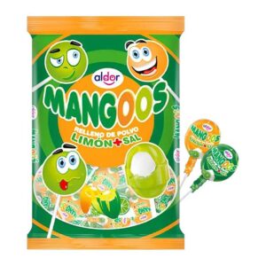 Aldor Mangoos Chupetas Relleno de Polvo Limón + Sal
