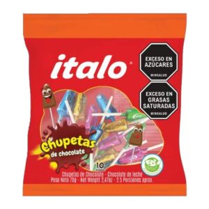 Italo Chupetas de Chocolate 10 Unidades 70 g
