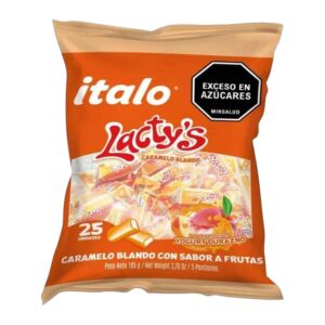 Italo Lacty's Caramelo Blando con Sabor a Frutas Yogurt Durazno 25 Unidades 105 g
