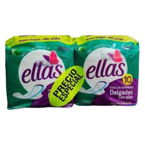 Ellas Toallas Higiénicas Delgadas con Alas