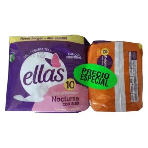 Ellas Toallas Higiénicas Nocturna con Alas